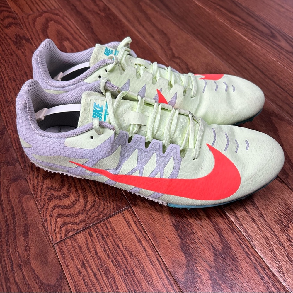Nike Zoom Rival S 9 track spikes in the Barely Volt and Hyper Orange Size 9 - Picture 2 of 8